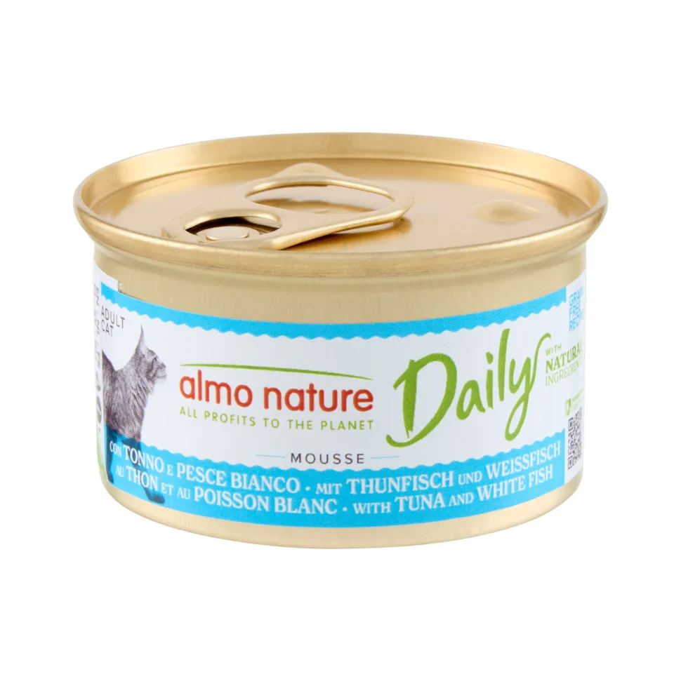 Almo Nature Daily Mousse Kattenvoer - Blik - Tonijn en Kabeljauw