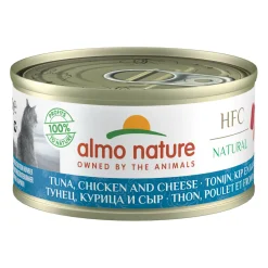 Almo Nature HFC 70 Kattenvoer - Blik - Tonijn, Kip en Kaas