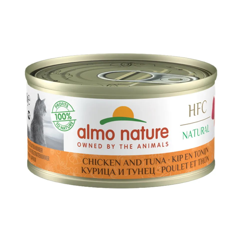 Almo Nature HFC 70 Natural Kattenvoer - Blik - Kip en Tonijn