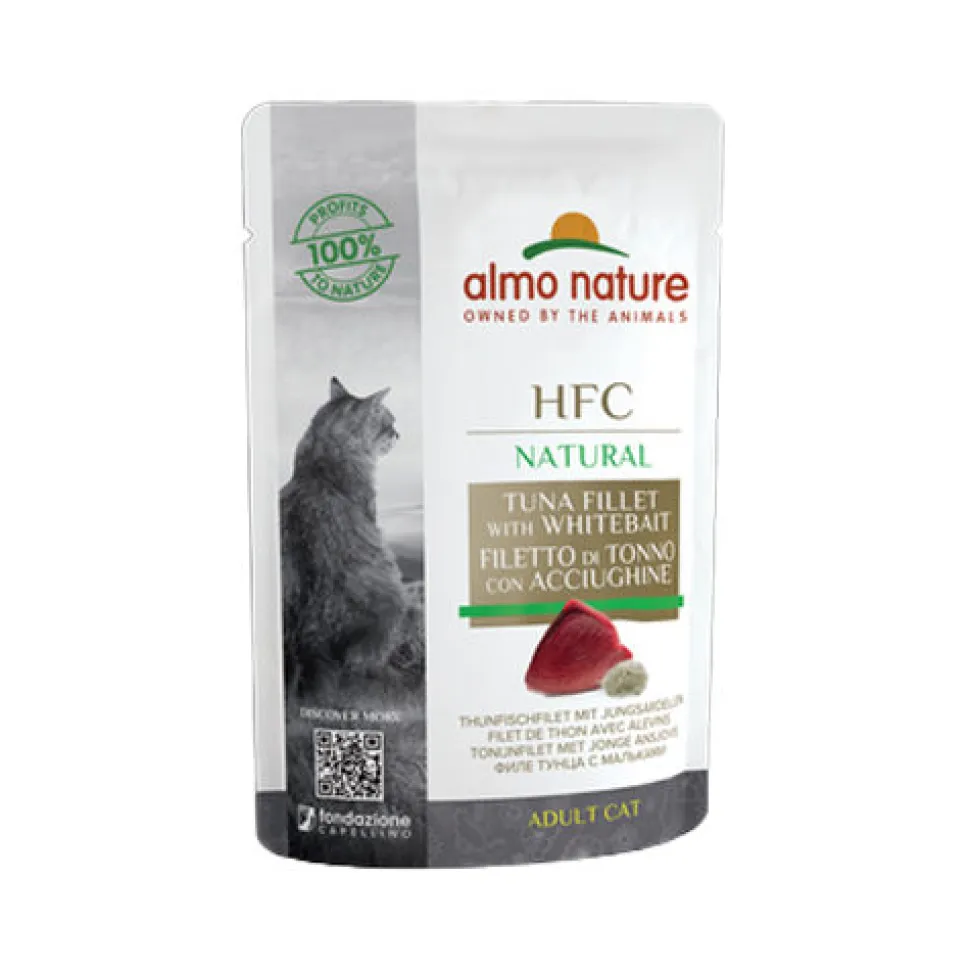 Almo Nature HFC Natural Kattenvoer - Maaltijdzakje - Tonijn en Jonge Ansjovis