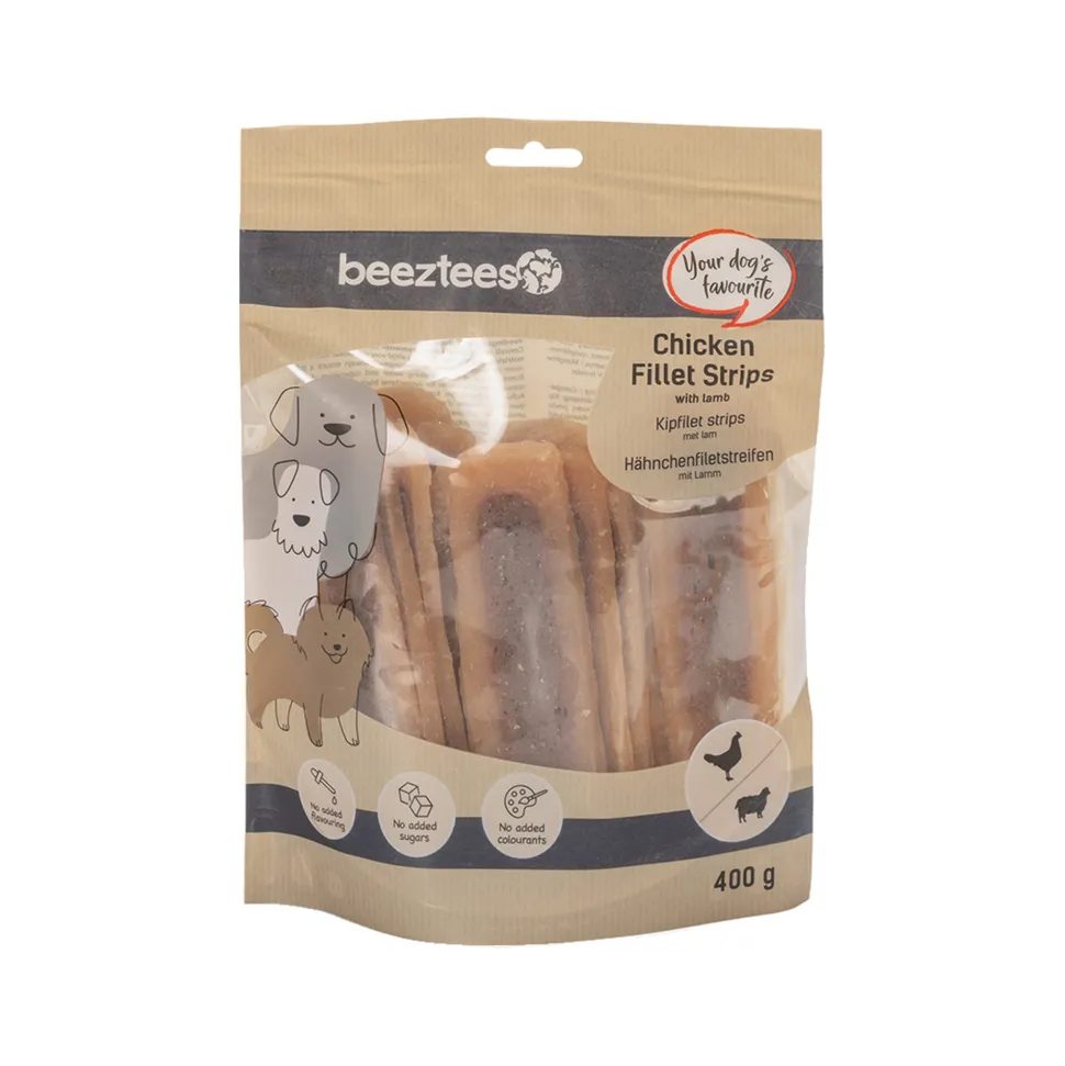 Beeztees Kipfilet Strips met Lam