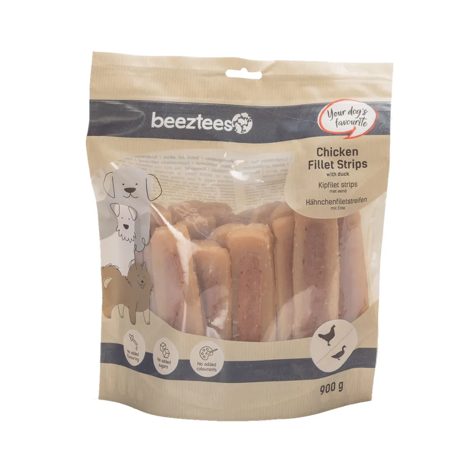 Beeztees Kipfilet Strips met Eend