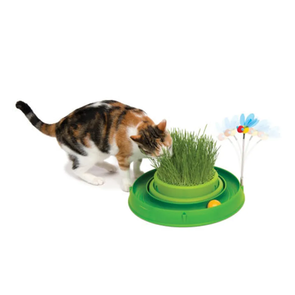 Catit Play Circuit Ball Toy with Grass Planter