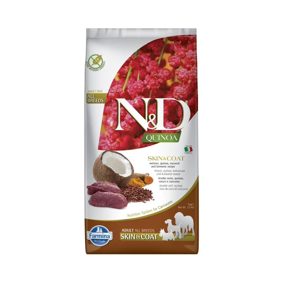 Farmina N&D Quinoa Skin & Coat Adult Medium & Maxi Hondenvoer - Venison