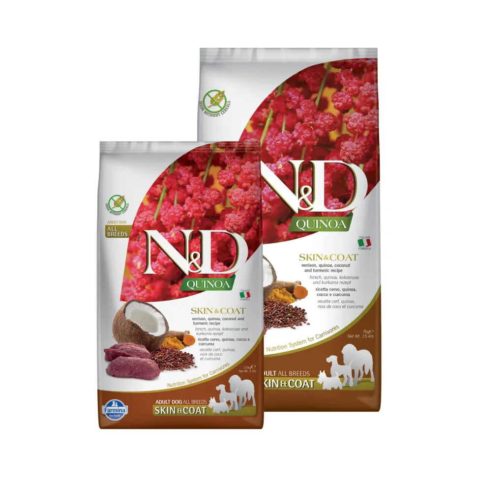 Farmina N&D Quinoa Skin & Coat Adult Medium & Maxi Hondenvoer - Venison
