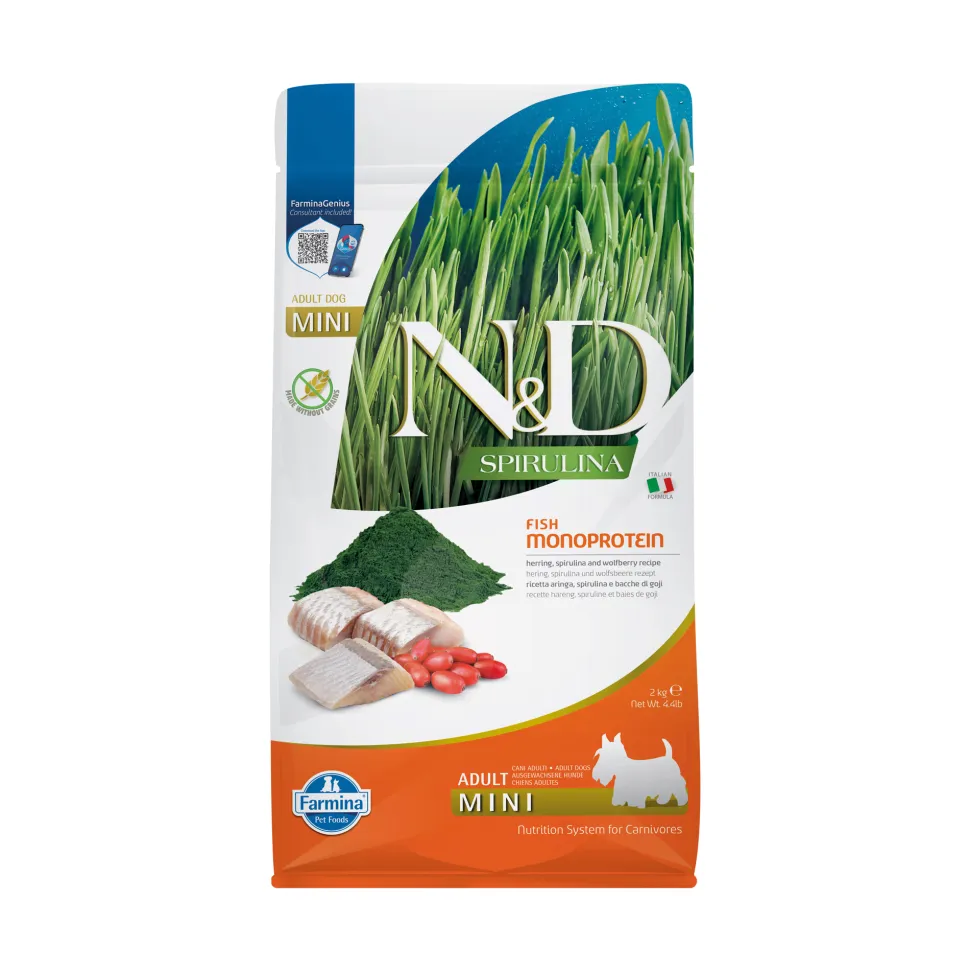 Farmina N&D Spirulina Adult Mini Hondenvoer - Herring & Goji Berries