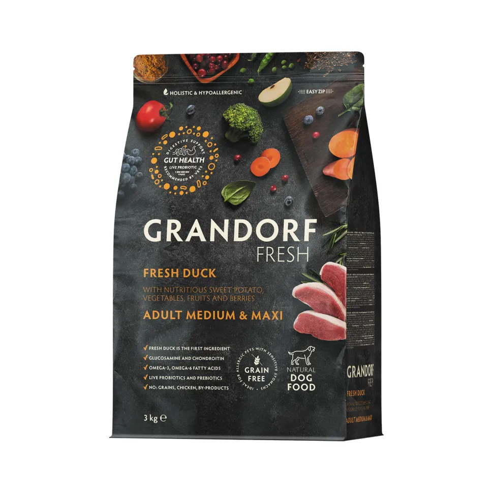 Grandorf Fresh Medium & Maxi Breeds Adult - Eend - Hondenvoer