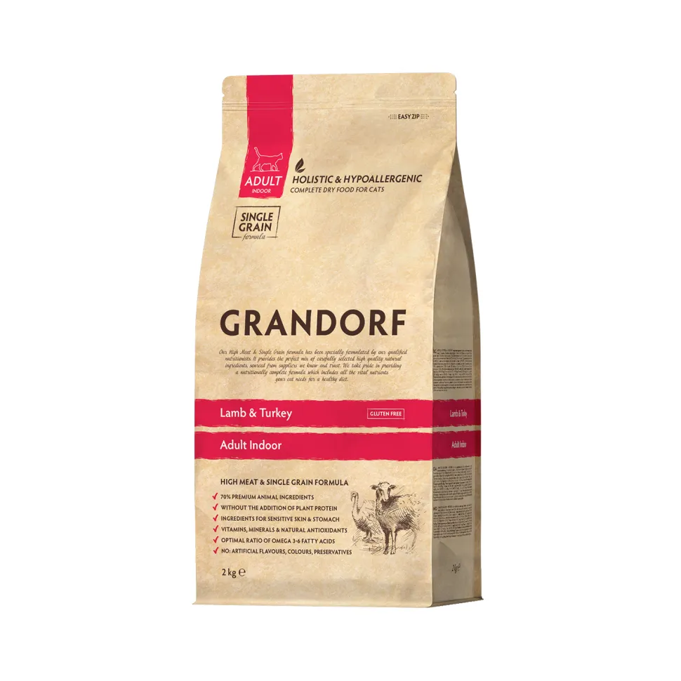 Grandorf Indoor Adult - Lam & Kalkoen - Kattenvoer