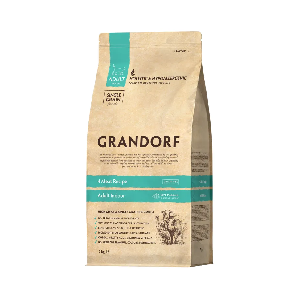 Grandorf Indoor Adult - 4 Meat - Kattenvoer