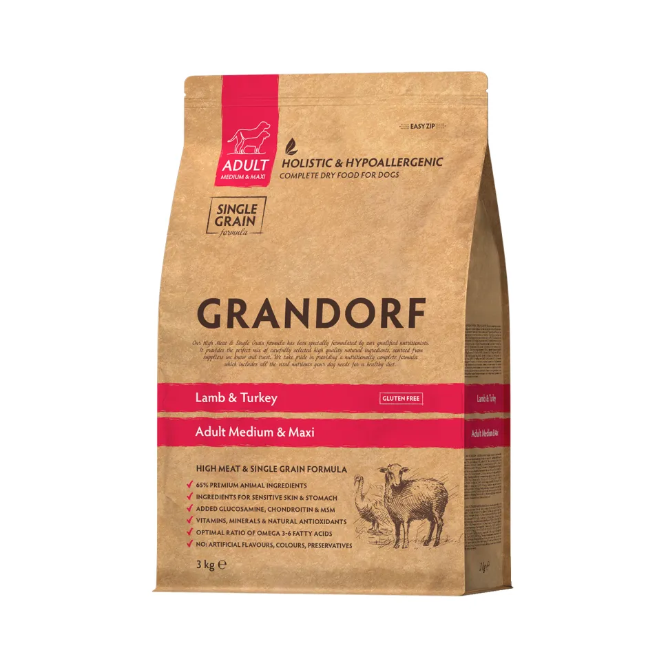 Grandorf Medium & Maxi Breeds Adult - Lam & Kalkoen - Hondenvoer