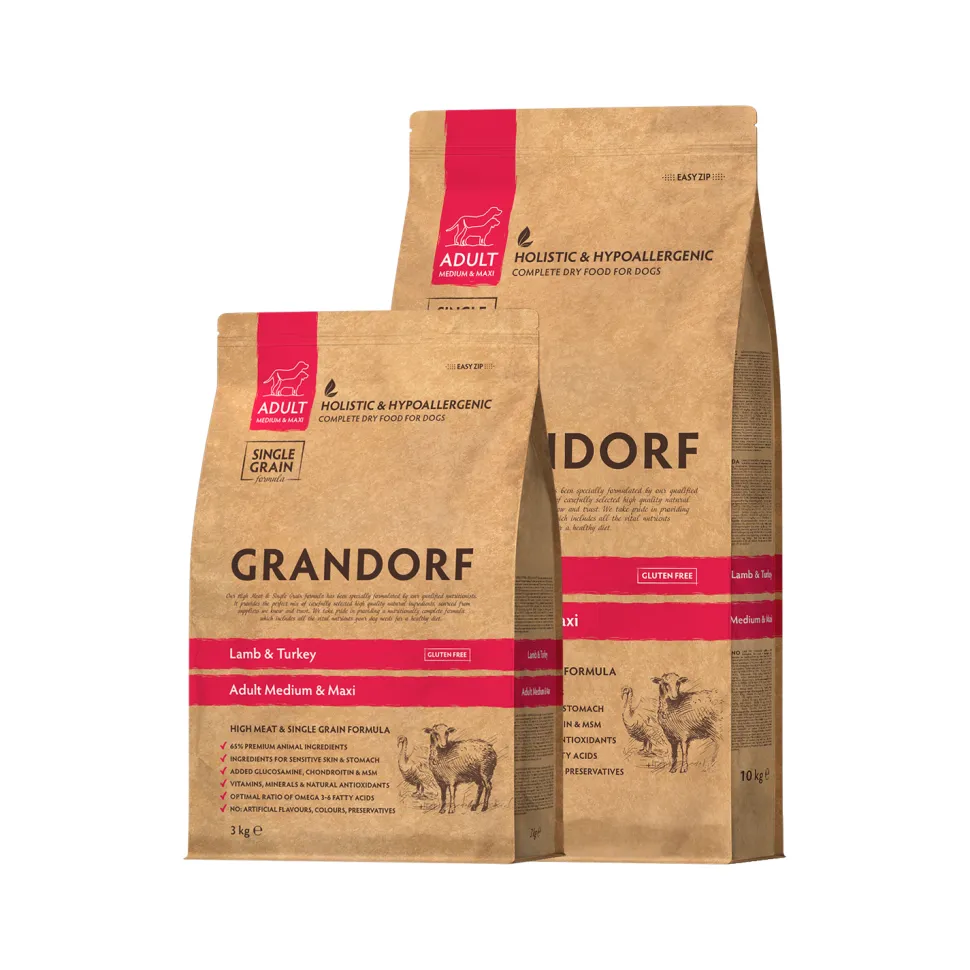 Grandorf Medium & Maxi Breeds Adult - Lam & Kalkoen - Hondenvoer