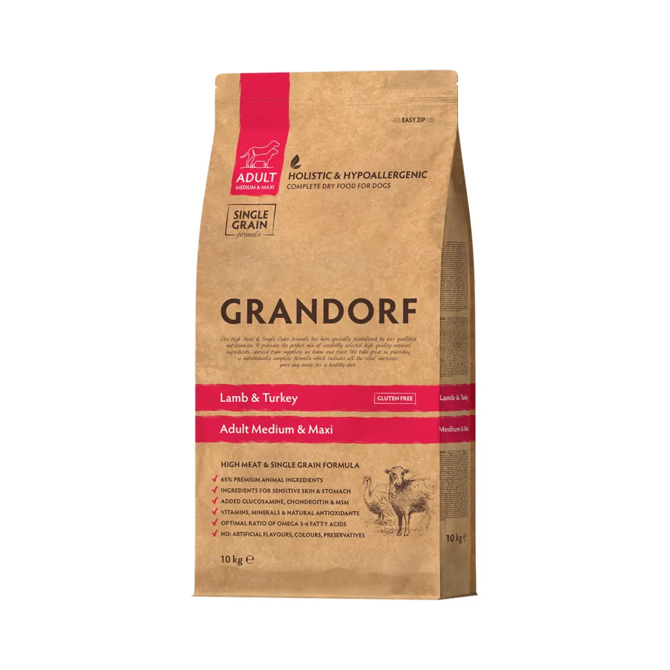 Grandorf Medium & Maxi Breeds Adult - Lam & Kalkoen - Hondenvoer