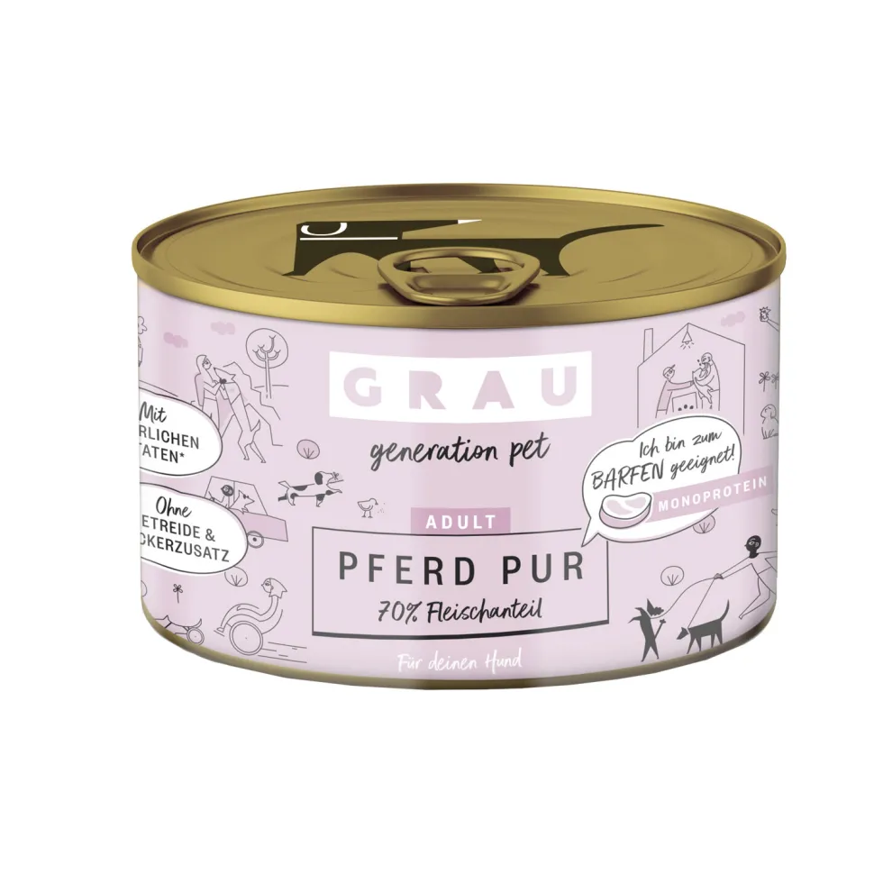 Grau Excellence Adult Puur Hondenvoer - Paard - Blik