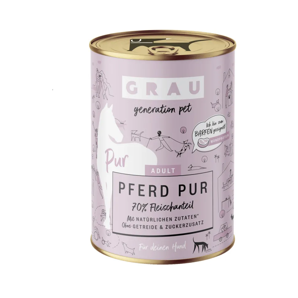 Grau Excellence Adult Puur Hondenvoer - Paard - Blik