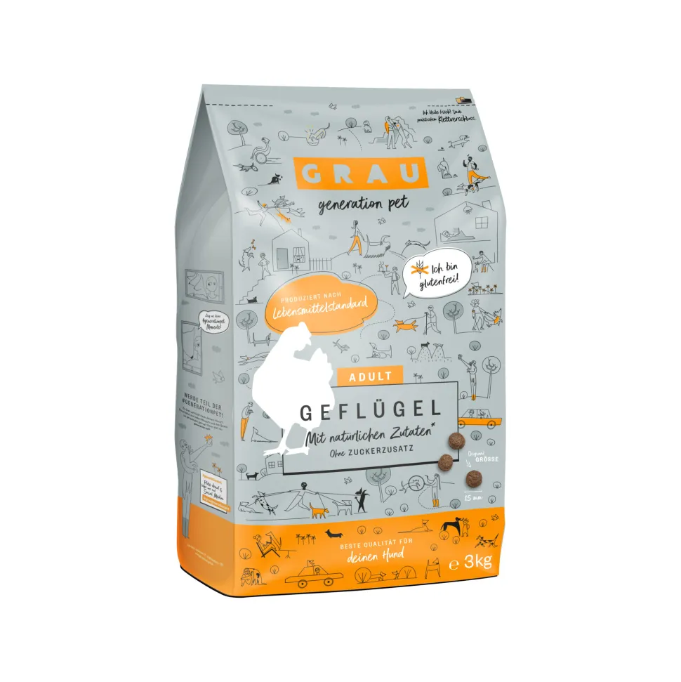 Grau Glutenvrij Hondenvoer met Gevogelte