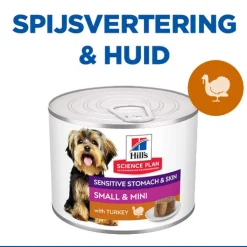 Hill's Science Plan Adult Sensitive Stomach & Skin Small & Mini Mousse - Kalkoen