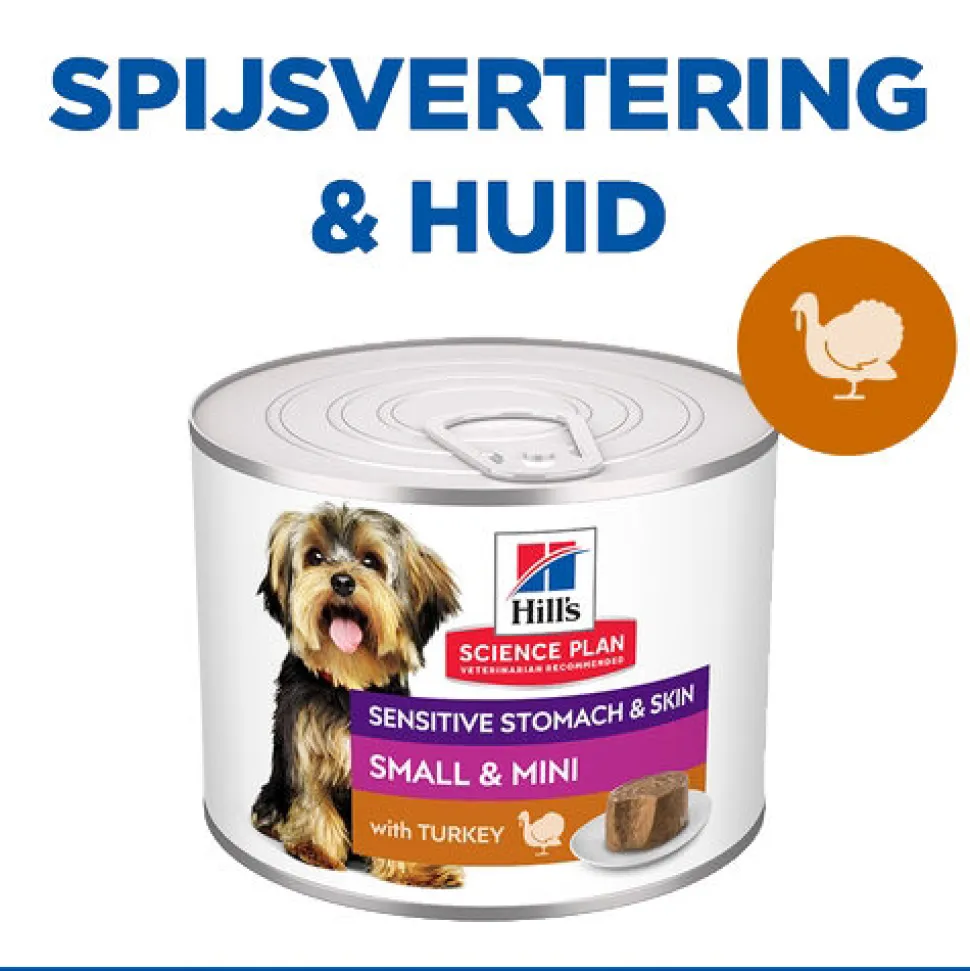 Hill's Science Plan Adult Sensitive Stomach & Skin Small & Mini Mousse - Kalkoen