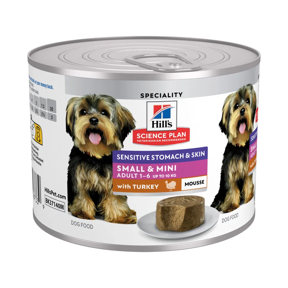 Hill's Science Plan Adult Sensitive Stomach & Skin Small & Mini Mousse - Kalkoen