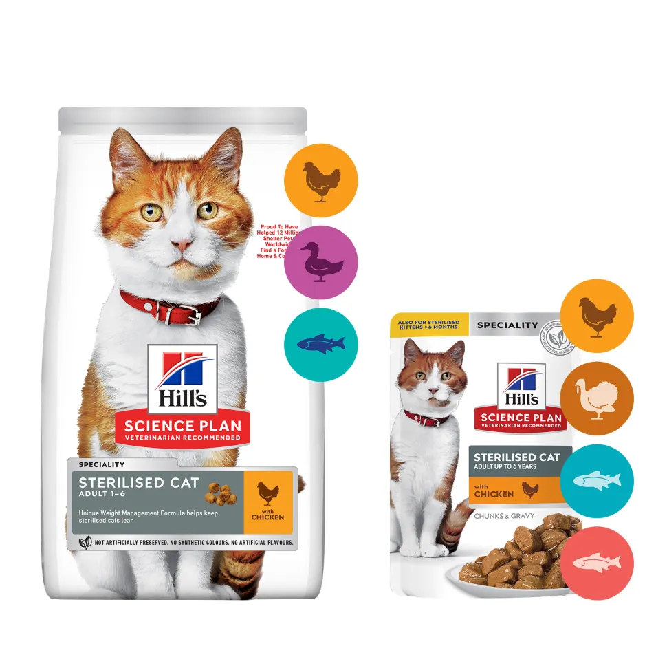 Hill's Science Plan - Feline Adult - Sterilised - Chicken - Maaltijdzakje