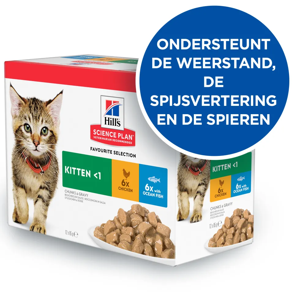Hill's Science Plan - Kitten - Maaltijdzakje - Favourite Selection
