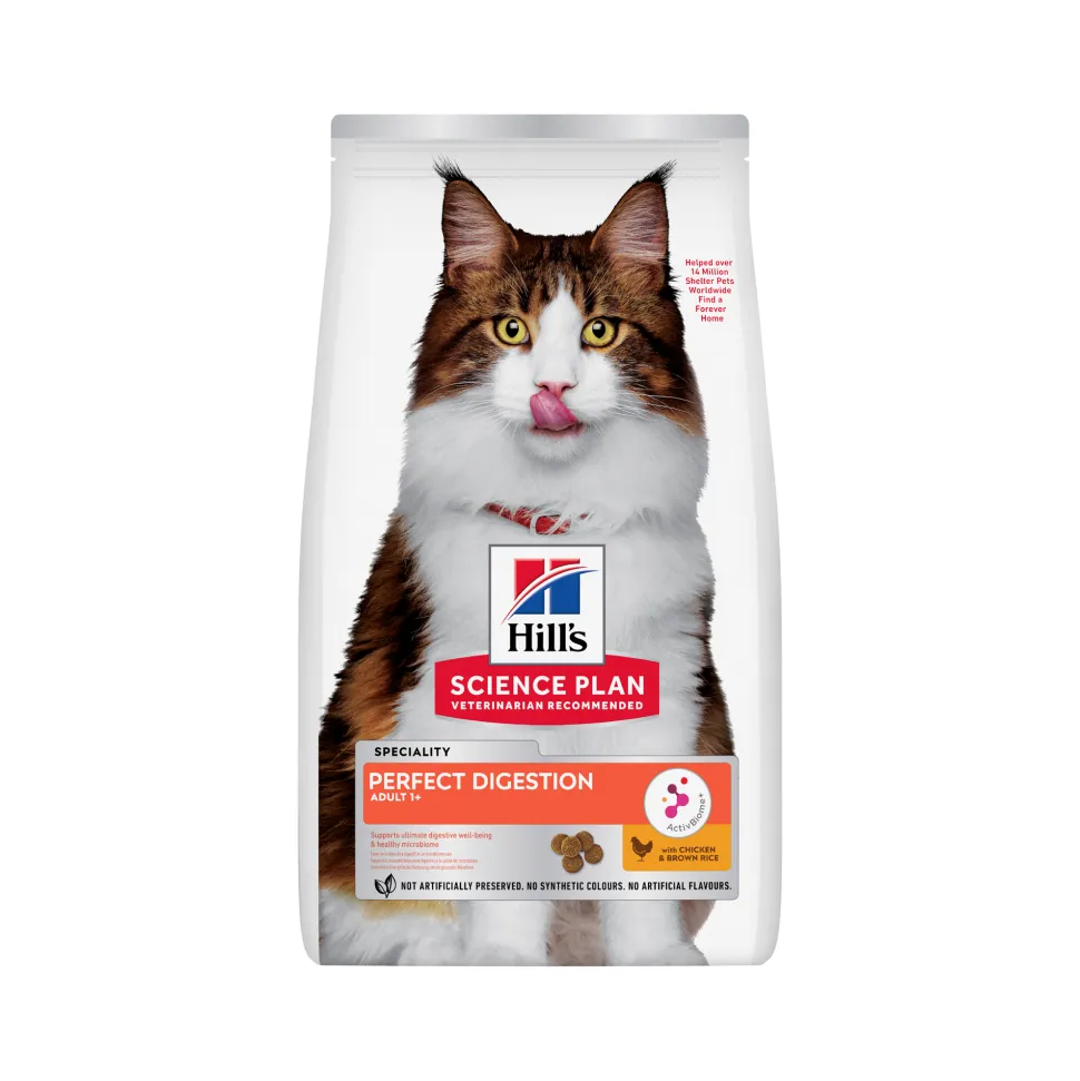Hill's Science Plan Perfect Digestion - Adult 1+ - Kip & Bruine Rijst