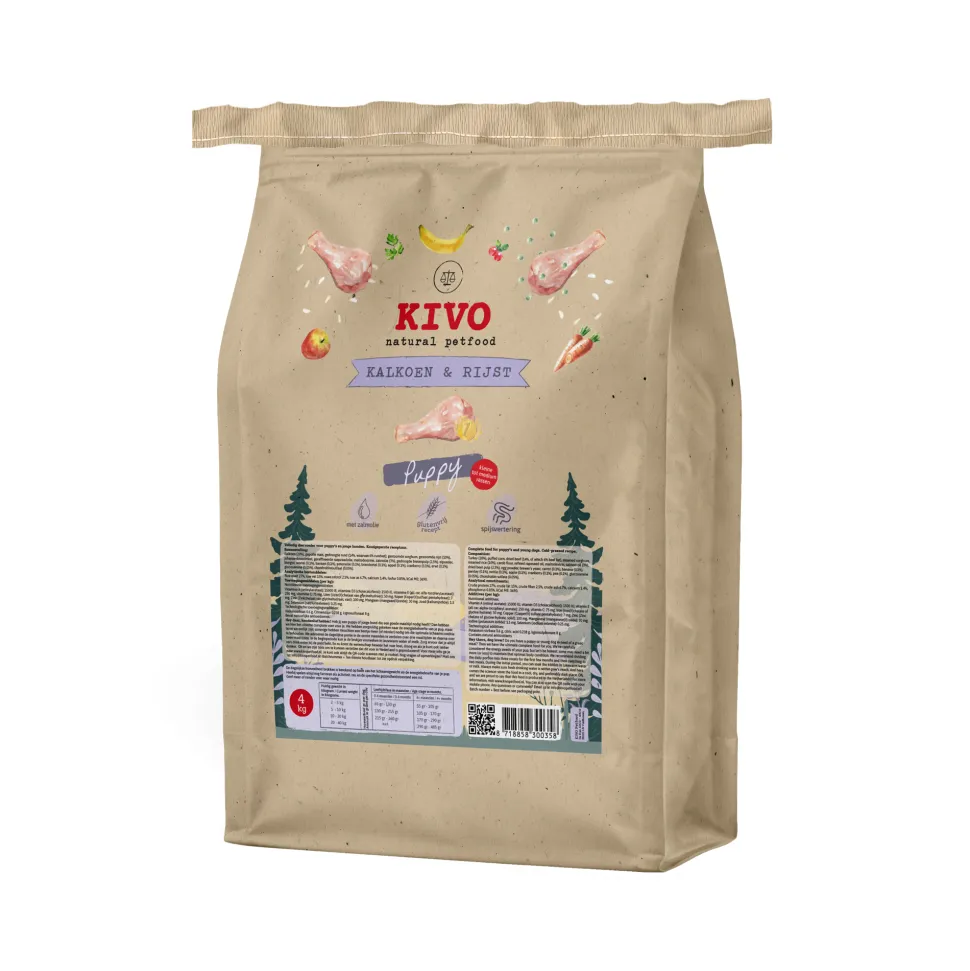 Kivo Kalkoen en Rijst Puppy Glutenvrij