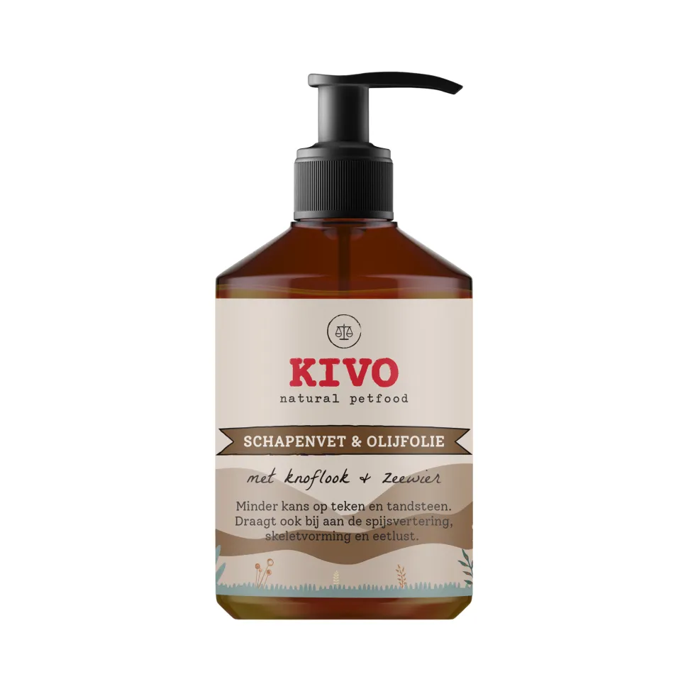 Kivo Petfood Vloeibaar Schapenvet met Knoflook & Zeewier