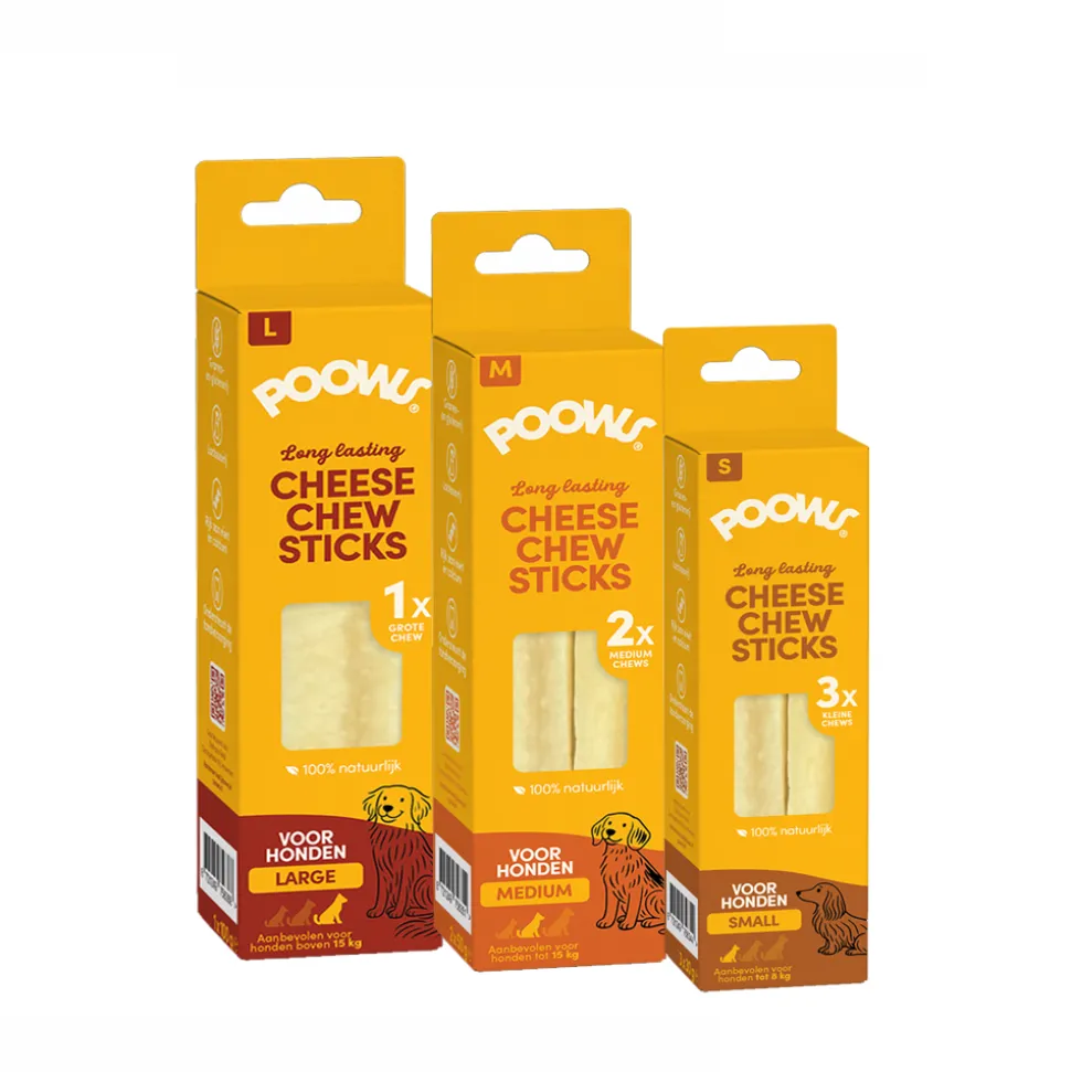 Poows Chew Sticks Kaas - Hond