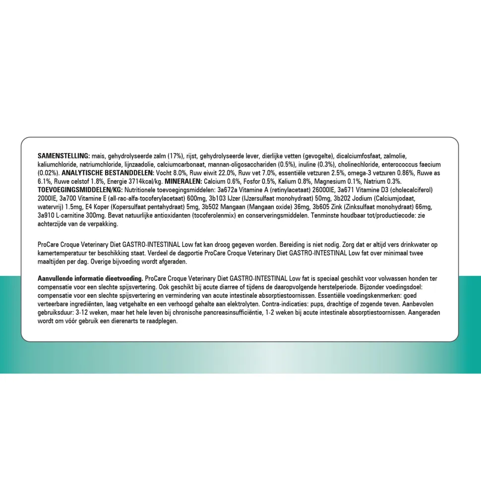 Prins ProCare Croque Veterinary Diet Gastro-Intestinal Low Fat