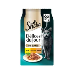 Sheba Délices du Jour in Saus - Kip, Kalkoen en Eend