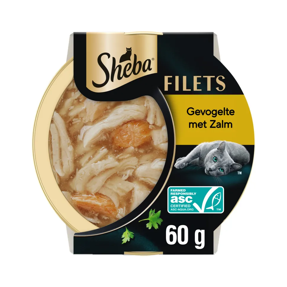 Sheba Filets met Gevogelte en Zalm in Saus