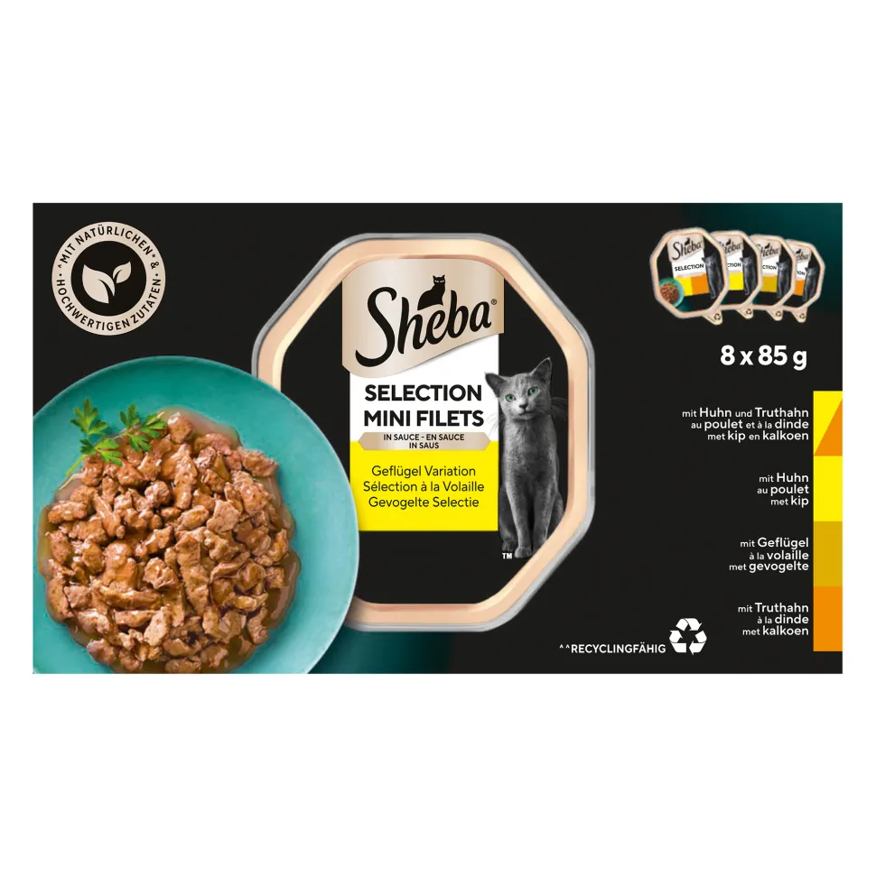 Sheba Gevogelte Selectie Mini Filets in Saus