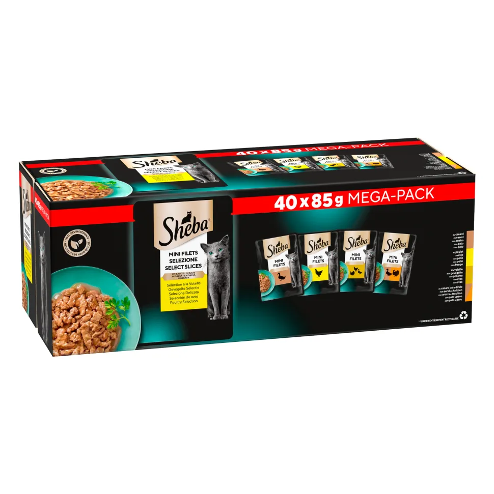Sheba Mini Filets in saus - Gevogelte Selectie - Maaltijdzakjes