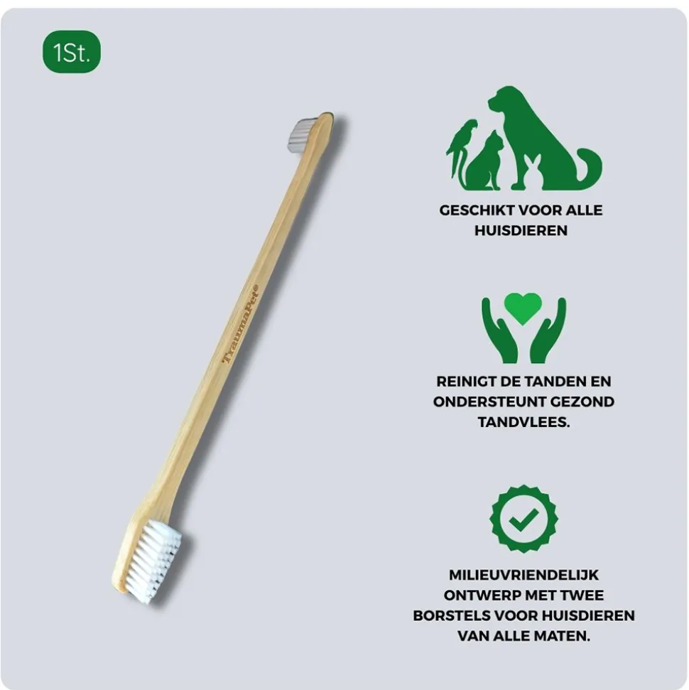 TraumaPet Bamboo Dubbel-zijdige Tandenborstel