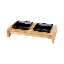 Trixie Voer-Waterbak Set - Keramiek - Hout