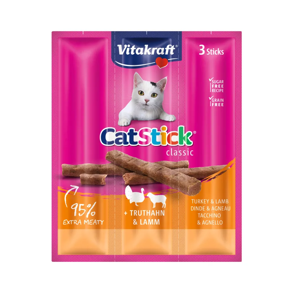 Vitakraft Cat Stick Mini - Kalkoen & Lam