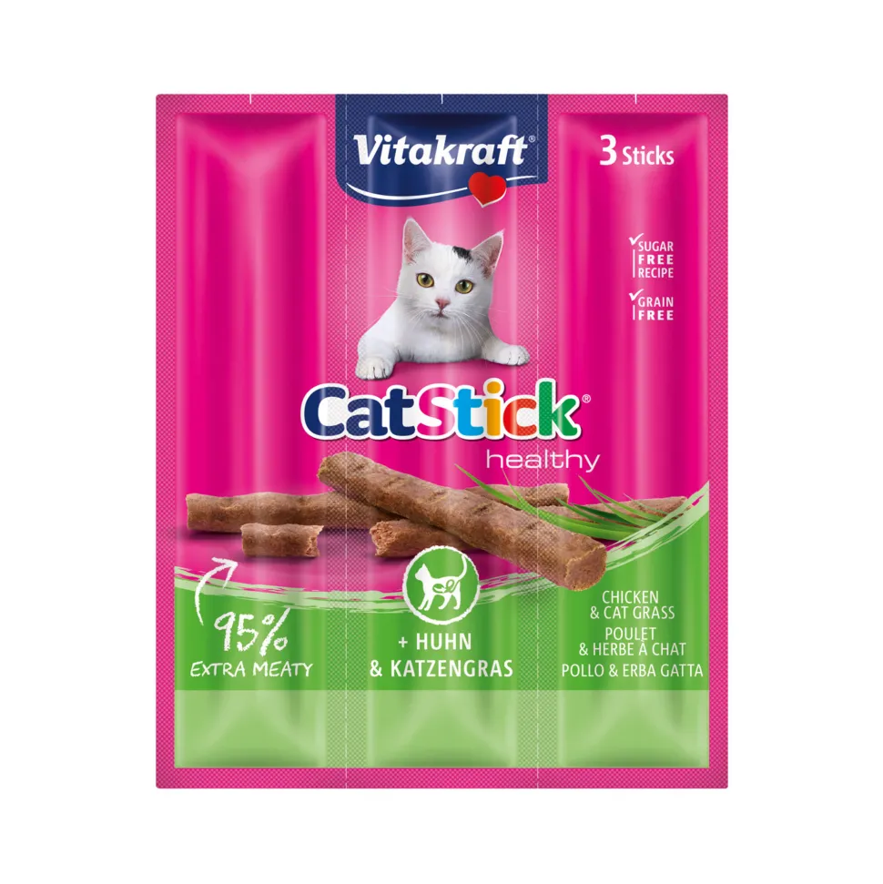 Vitakraft Cat Stick Mini - Kip & Kattengras