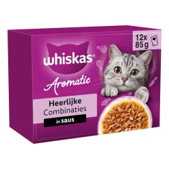 Whiskas 1+ Natvoer - Aromatic Heerlijke Combinaties in Saus