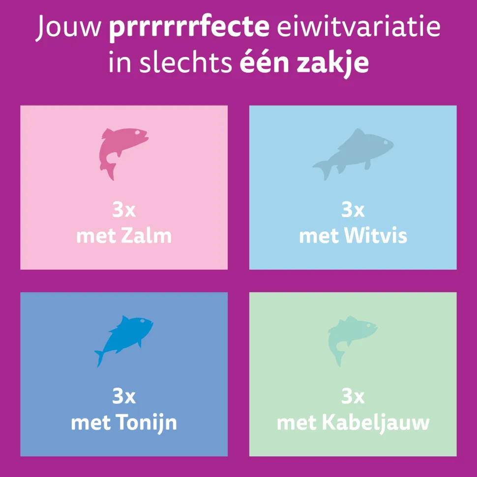 Whiskas 7+ Natvoer - Vis Selectie in Gelei