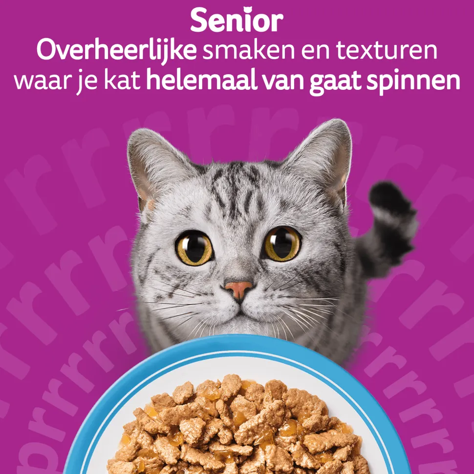 Whiskas 7+ Natvoer - Vis Selectie in Gelei