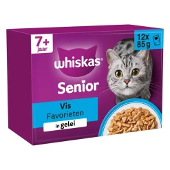 Whiskas 7+ Natvoer - Vis Selectie in Gelei