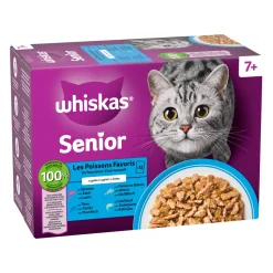 Whiskas 7+ Natvoer - Vis Selectie in Gelei