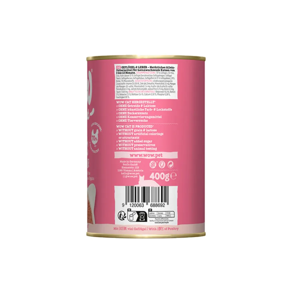 WOW Cat Wet Junior - Gevogelte & Lever