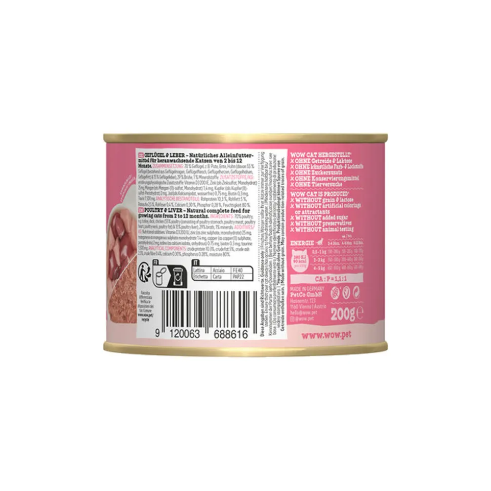 WOW Cat Wet Junior - Gevogelte & Lever