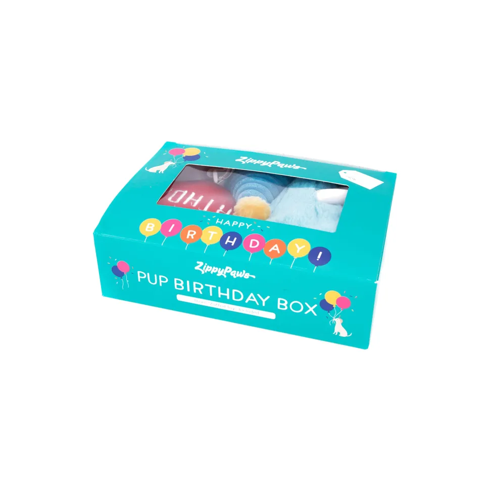 ZippyPaws Pup Birthday Box Blue